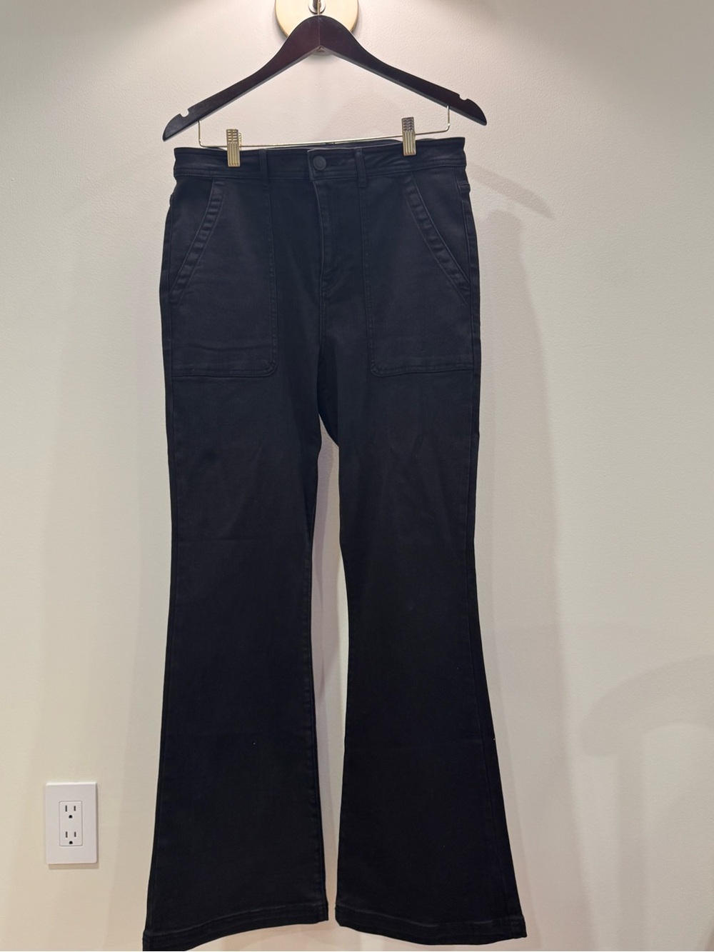 Knox Rose Black High-Waist Flare Stretch Denim size 12